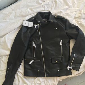 NWT Black leather jacket